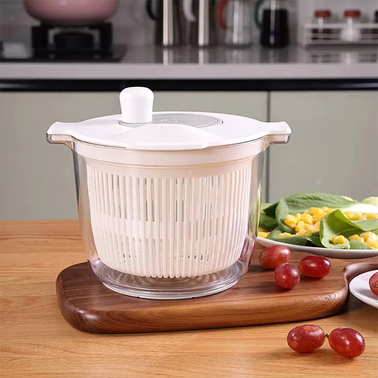 Pink Salad Spinner Fruits Vegetables Dryer  Drain