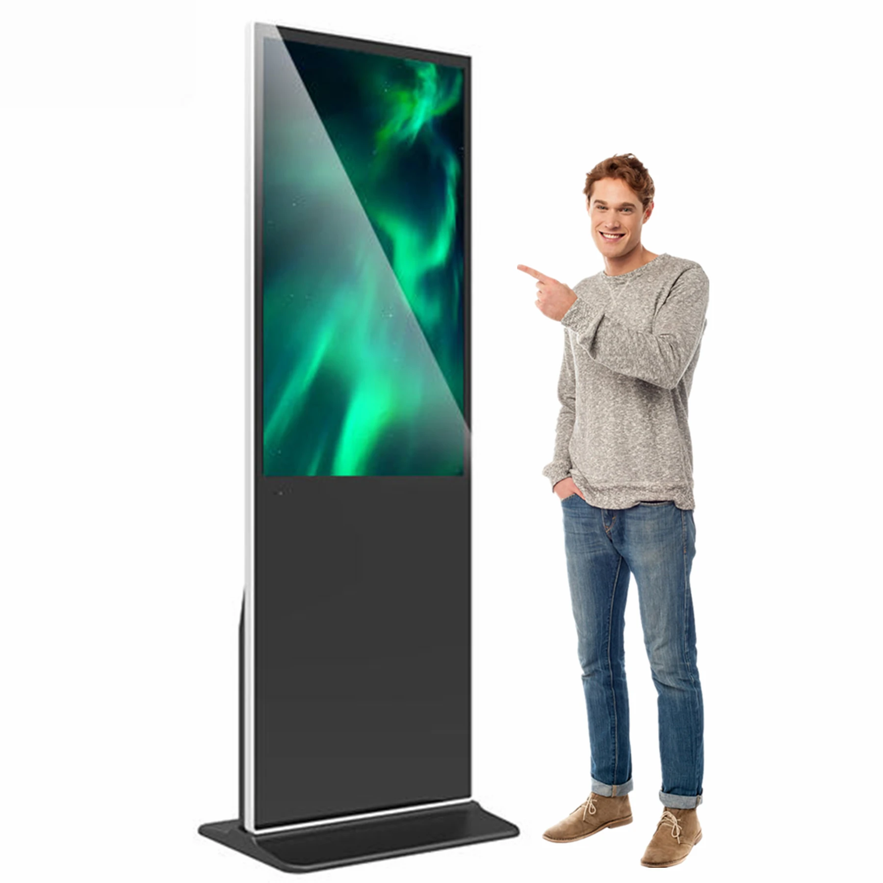 Floor Stand Display Kiosk Advertising Horizontal Touch Screen Media Player Totem LCD Digital Signage