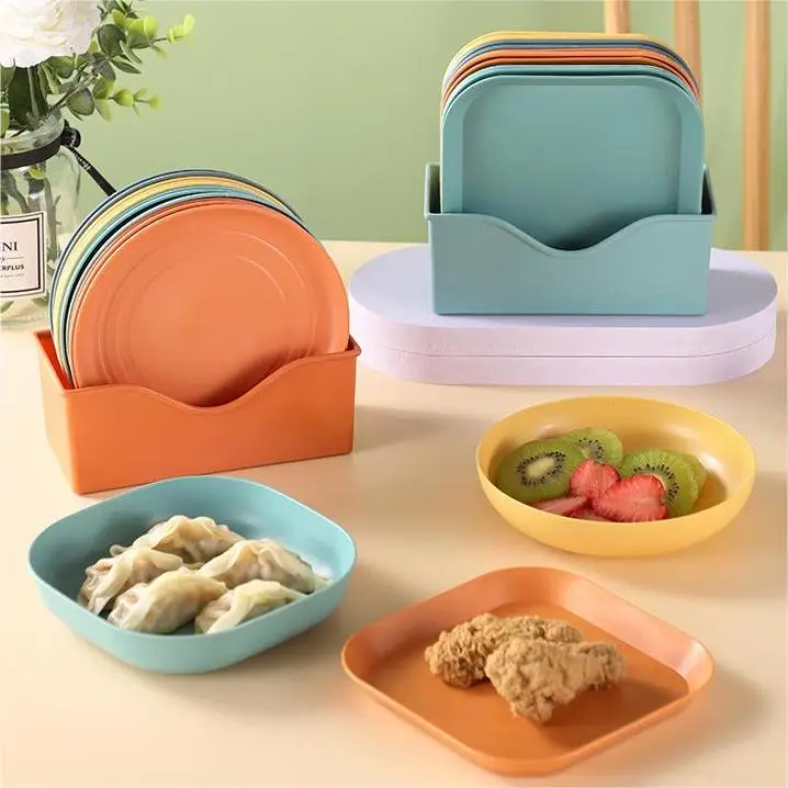 Good Price Luxury 8PCS Bone Cake Snack Dessert Sauce Dish Party PP Plates with Base Tray