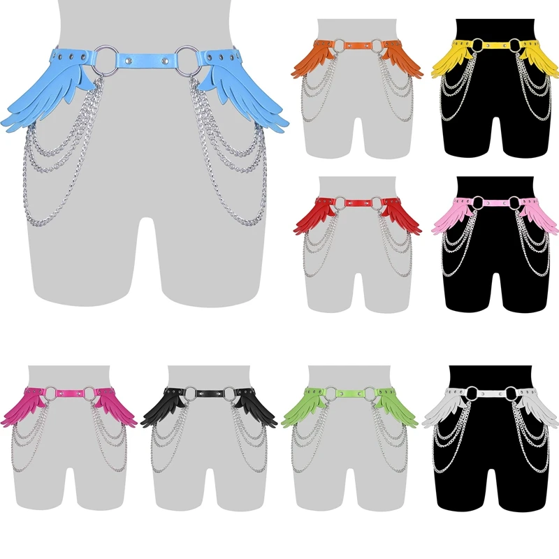 Women Rave Wear Festival Dance Club Rave High Stocking with Angle Wings Cage Bra Sexy Fetish Punk Body Bondage Lingerie Belt