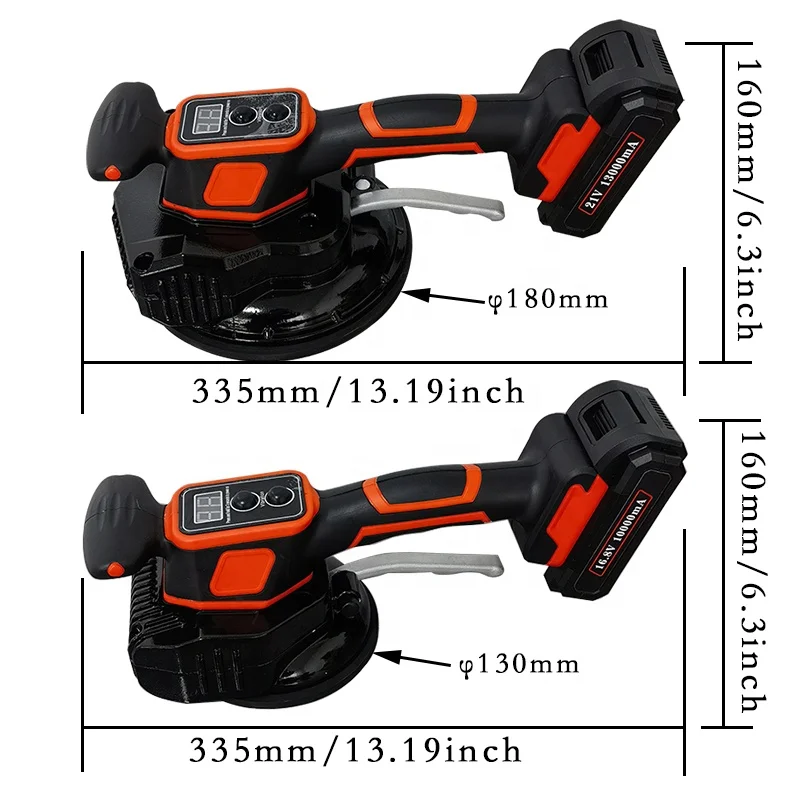 Tile laying machine, 8 Gears, 21V 13000mA, Hand-held Tile Tiler Tool, Upgrade Digital Display Tile Vibration Machine