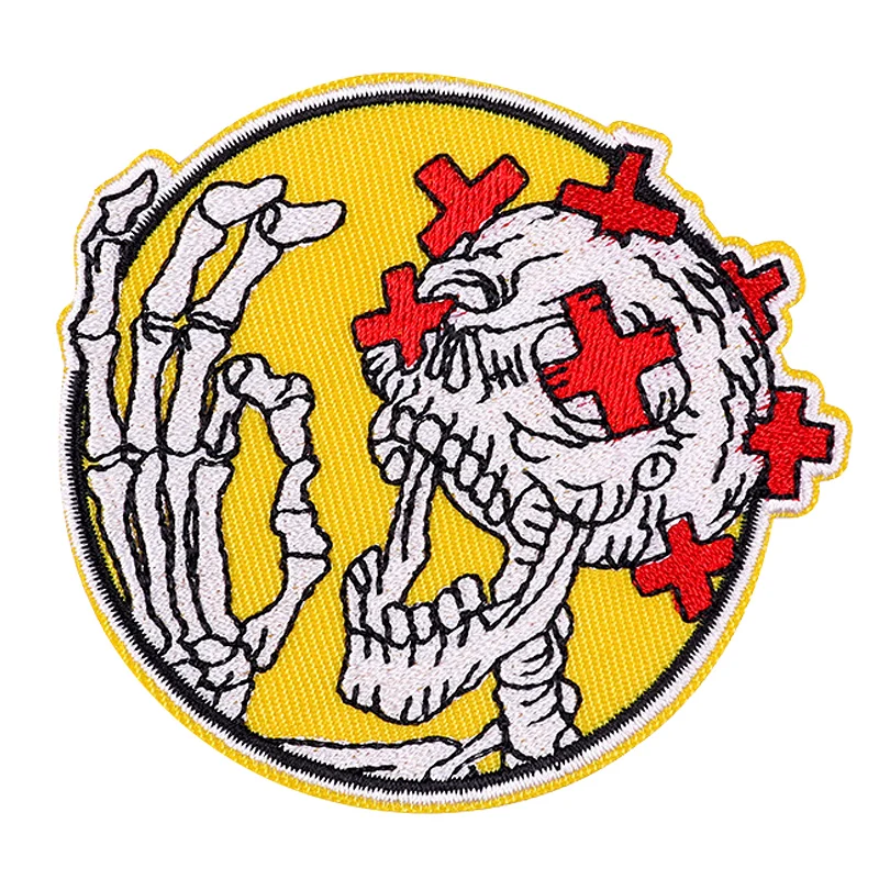Wholesale Punk style badge Custom personalized skull cloth Patch Patch Embroidery label embroidery custom