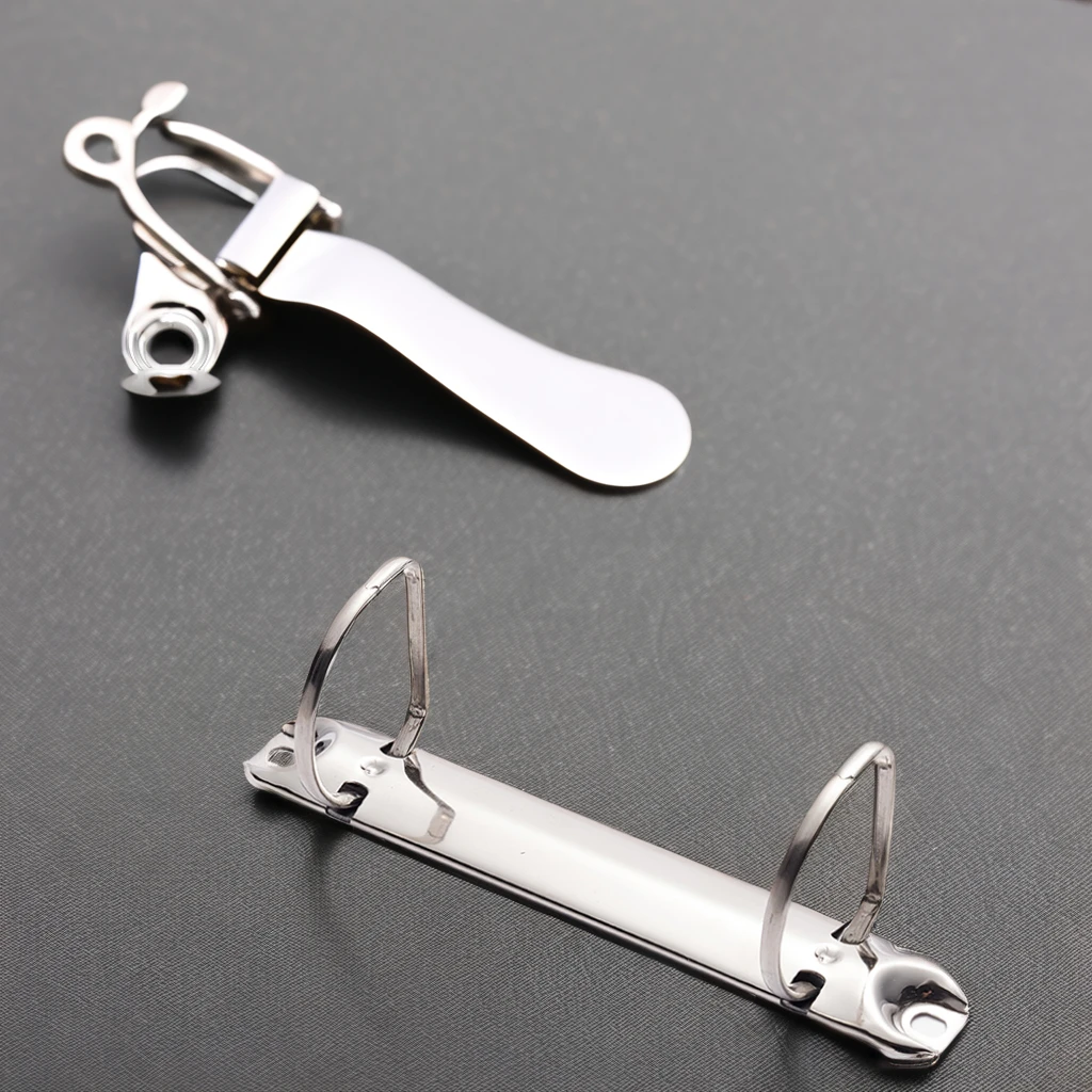 2-Hole Metal D Ring Binder Clip Folder Type with Strong Ring Mechanism