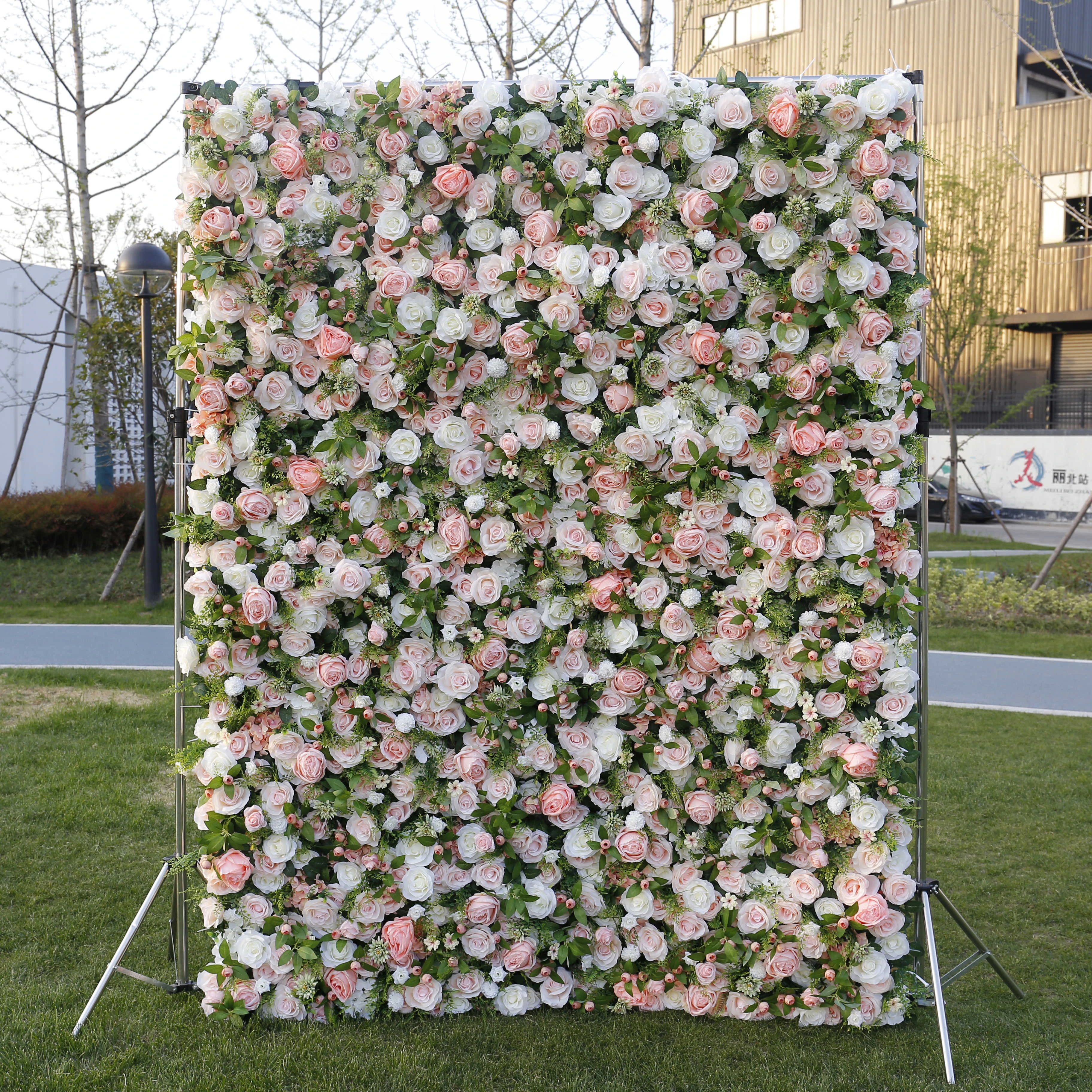 BD012 Factory Wholesale Price Lower 3D  Flower Panel Wedding Decoration Artificial Flower Wall Backdrop