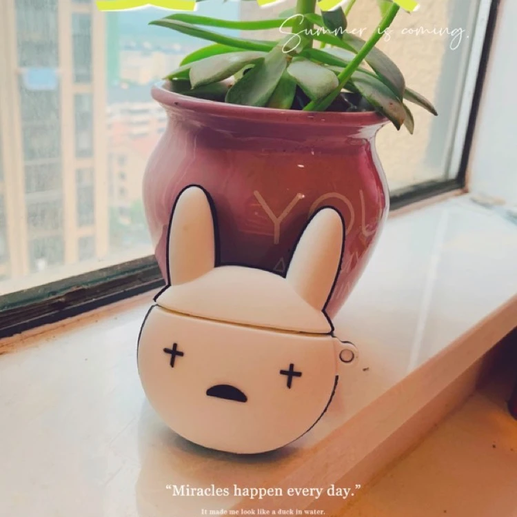  2021 Fashion Bad Bunny Rabbit Silicone Earphone Case for Apple iPhone Airpods 12 Pro Kaws Cover Bag Headset