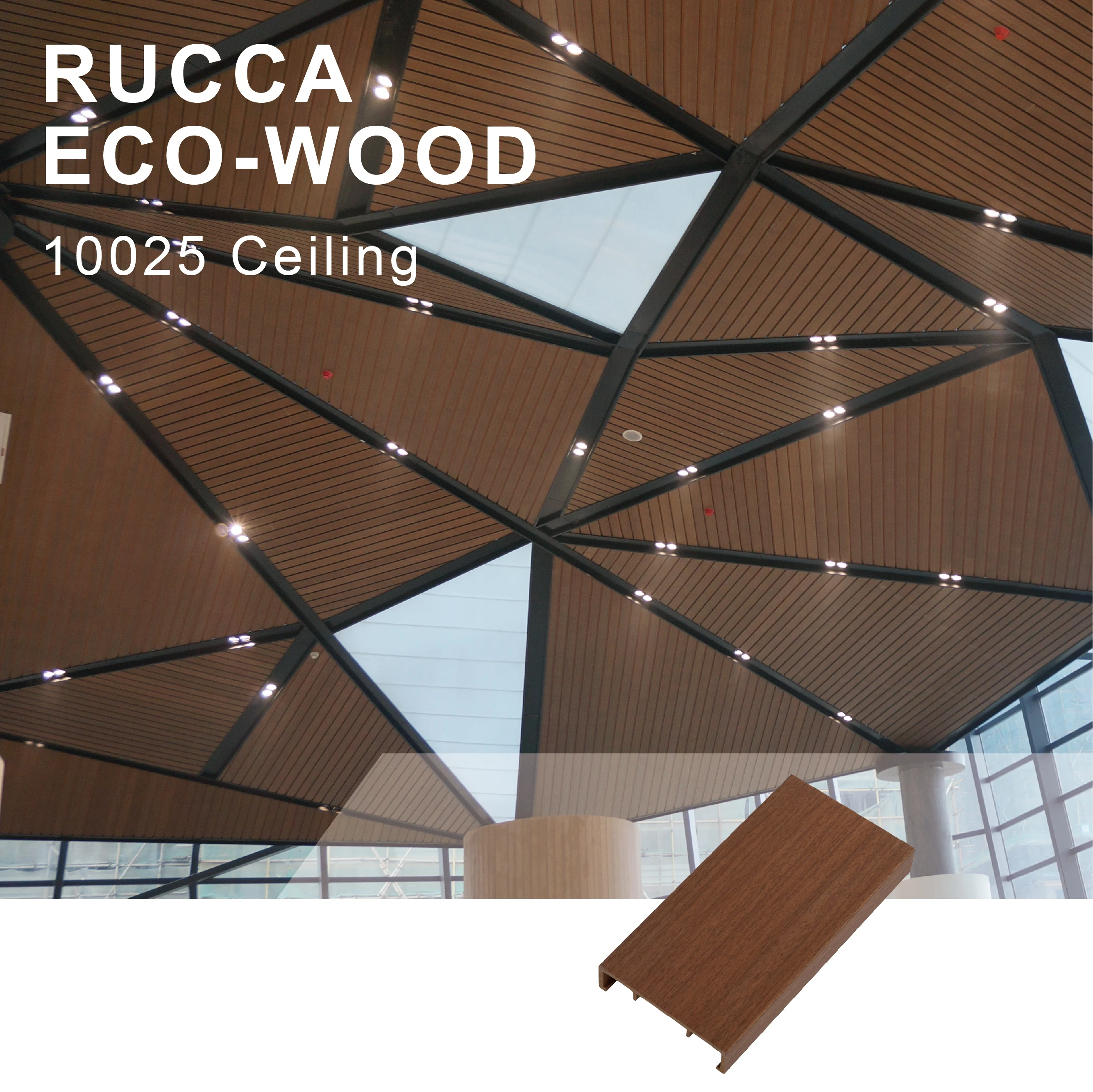 Foshan Wood Plastic Composite Faux Ceiling for Interior Decoration 100*25mm China Supplier Bathroom/office Faux Ceiling