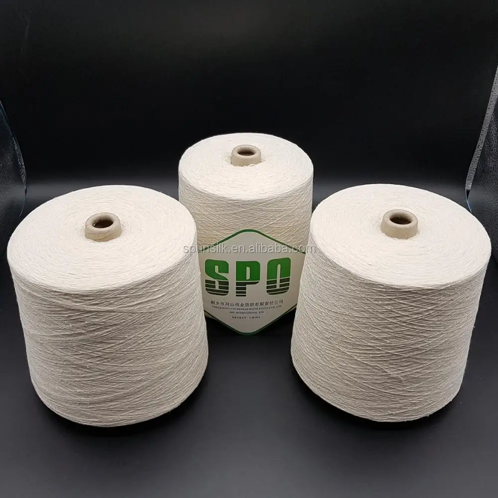 100% Pure Mulberry Spun Silk Yarn from Silk Worm Silk Cocoon