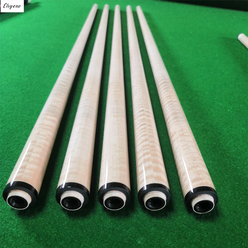 Chyone 12/13mm very straight 12pcs laminated curly maple shaft with carbon fiber tube inside carom cue shaft pool cue shaft