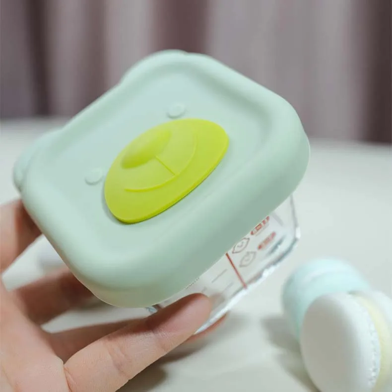 Glass food box for children Food Grade Baby Fresh Food Storage Container glass Lunch Box With Lid