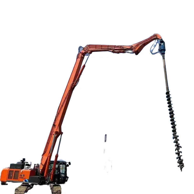 Hydraulic long spiral rotary drilling rig pile driving rigs hydraulic Earth Drilling Machine  for excavator for sale