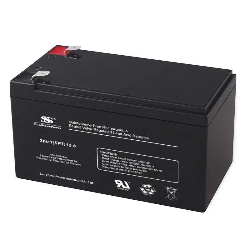 Sunstone 12V 6AH Factory Price AGM Battery Auto Control Lead Acid Maintenance Free Solar Energy Storage Batteries