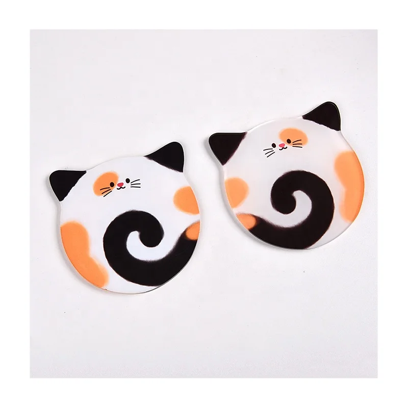 Customize Clear Acrylic Coasters Cute Mat Pad For Drinks And Tea