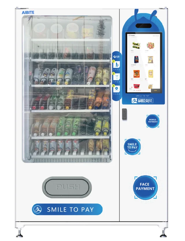 
Customized Smart 24 Hours Self-service Pink Drink Vending Machine For Foods And Drinks 