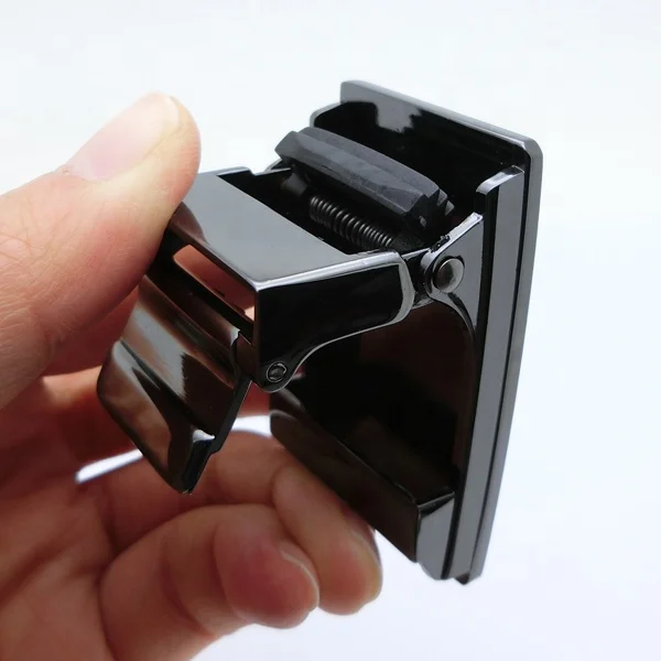 30Mm Rubber Grip Close Release Autolock Buckle Leather Belt Zinc Alloy Buckle Custom Automatic Clip Belt Plate Buckle For Men