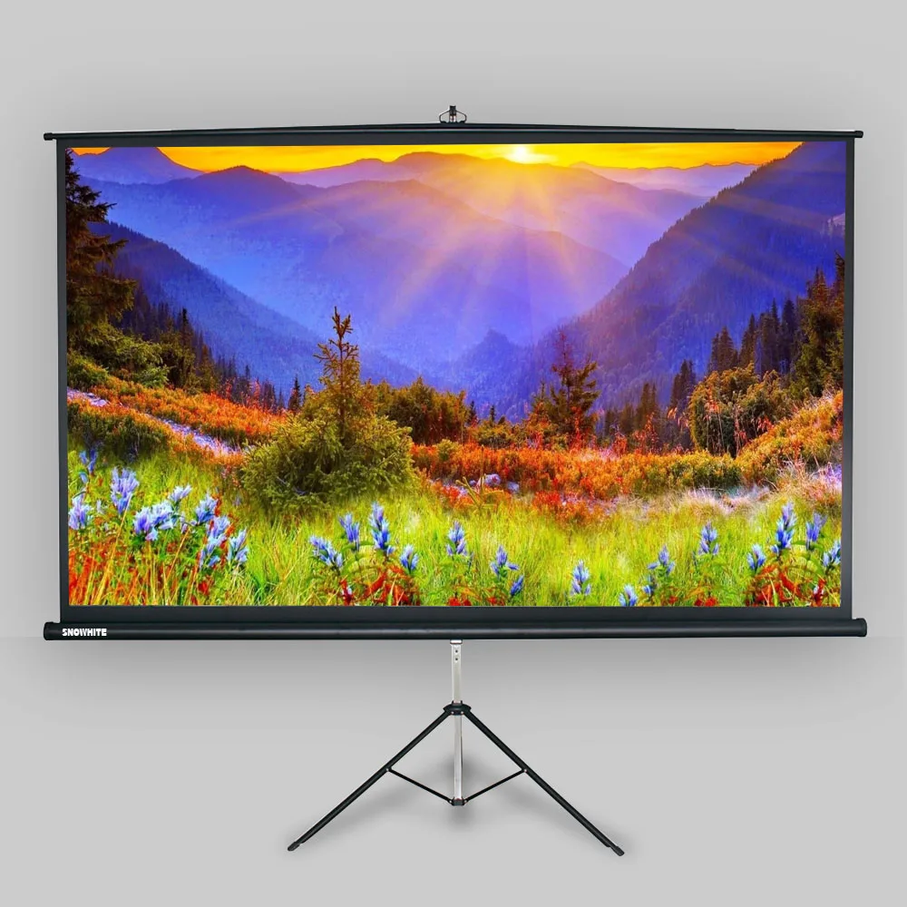 Projector Curtain FULL HD Tripod Projector Screen 120 inch 4:3 Matte Gray Fabric Fiber Glass Bracket Stand Tripod Outdoor