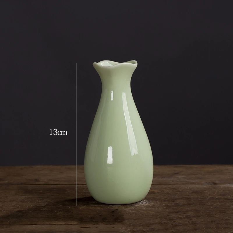 Small fresh ceramic flower vase creative mini hydroponic flower machine ins wind home living room decoration special