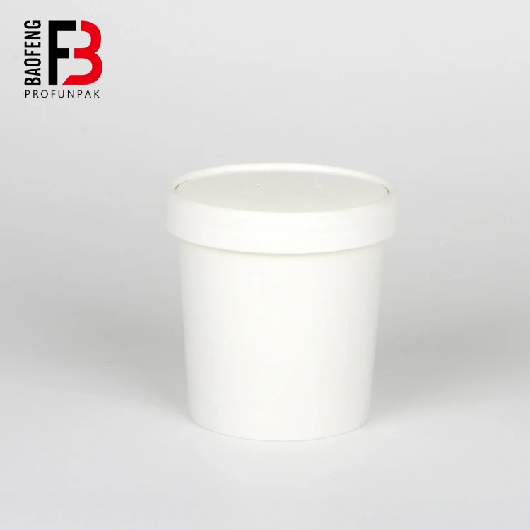 hot soup paper bowl disposable white greaseproof and water proof food container