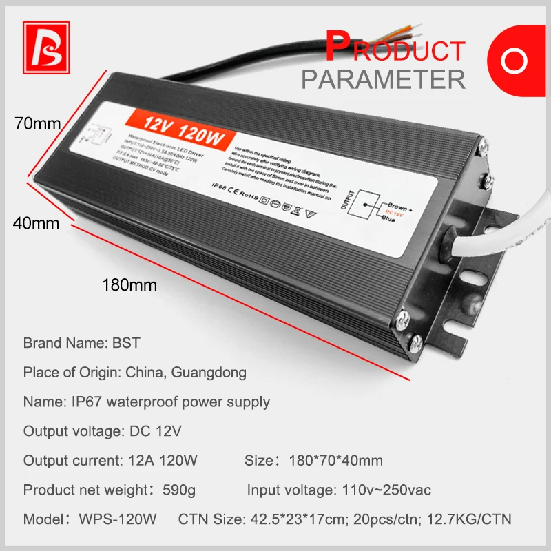 Hot sale China manufacture waterproof 200w 10w 15w 36w 45w 50w 60w 80w 12v led driver switching power supply for led pixel light