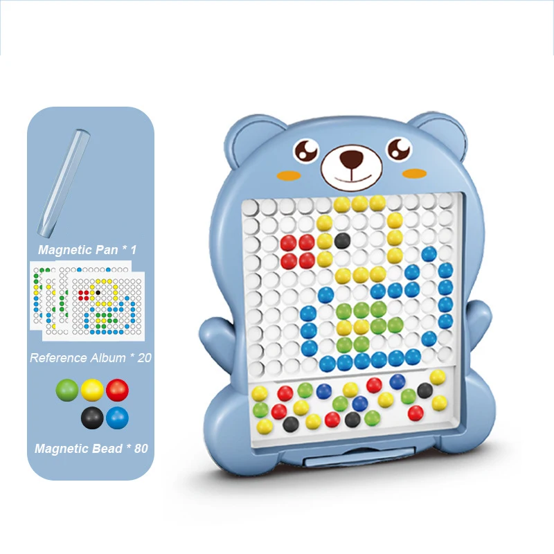 Magnetic Fidget Kids Toy Learning Puzzle Educational Magnetic Tablet Colorful Beads Drawing Board Magpad Dots/Magnetic Tiles