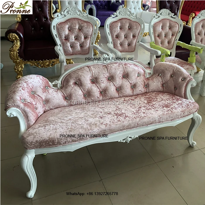 Luxury European Modern Design Waiting Room White Modern Wedding 2 Seaters love Seat Sofa