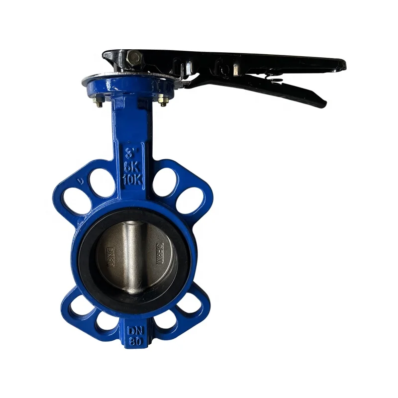 DI Body Metal Seated DN300 Butterfly Valves Without Pin Manual Resilient Lined  Wafer Type Butterfly Valve