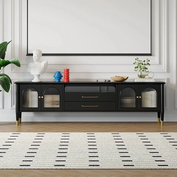 wholesale Living Room Furniture Modern Living wood Side Tea Table Home Furniture TV Cabinet Coffee Table black wood TV Stand set