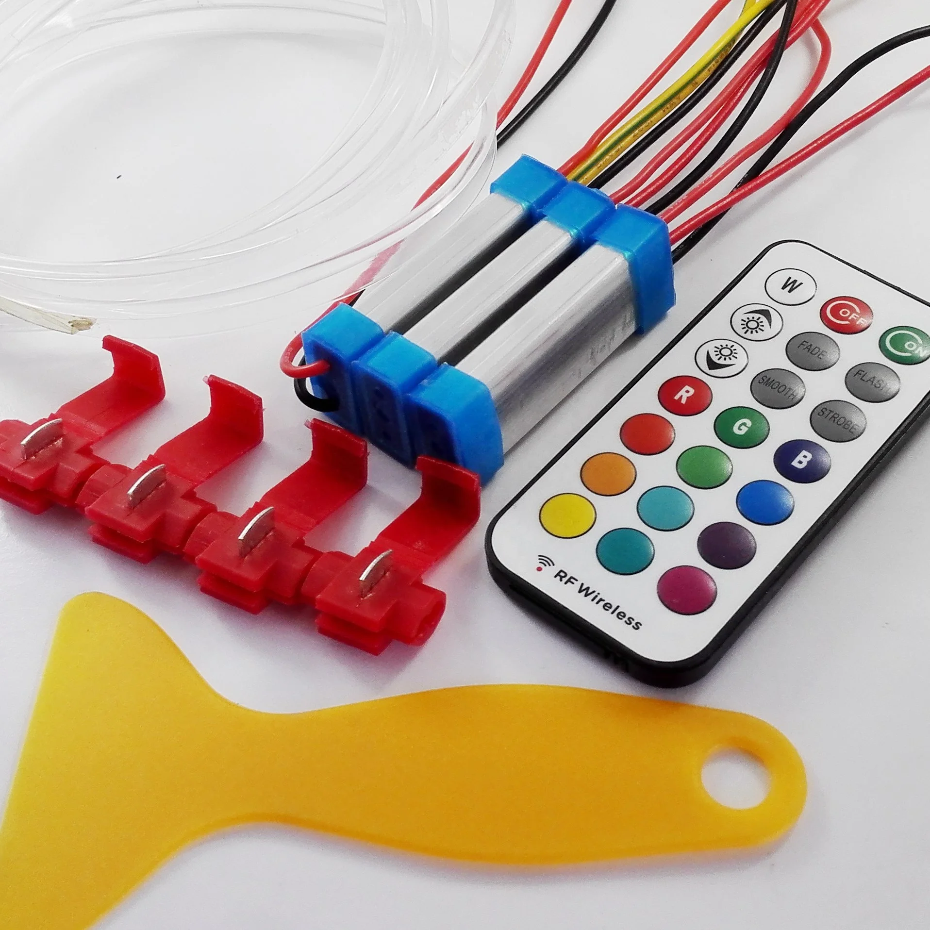 Auto flexible multi-color LED strip atmosphere light for car underground foot lamp with remote controller