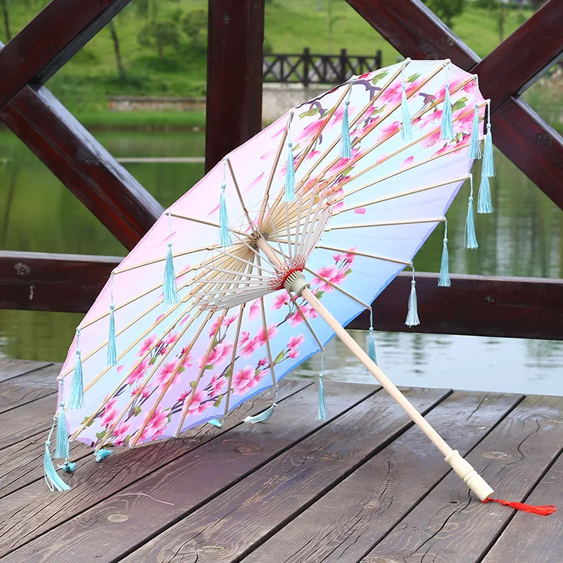 Chinese Vintage OEM Fashion Parasols Outdoor Print Design Sun Paper Umbrella For Show