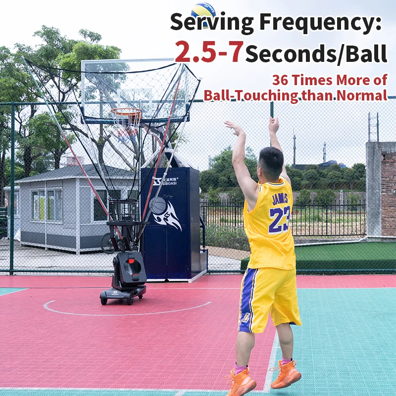 Siboasi Basketball Rebounding Arcade Game Machine APP Remote Control Wear-resistant Wheels  Basketball Shooting Machine