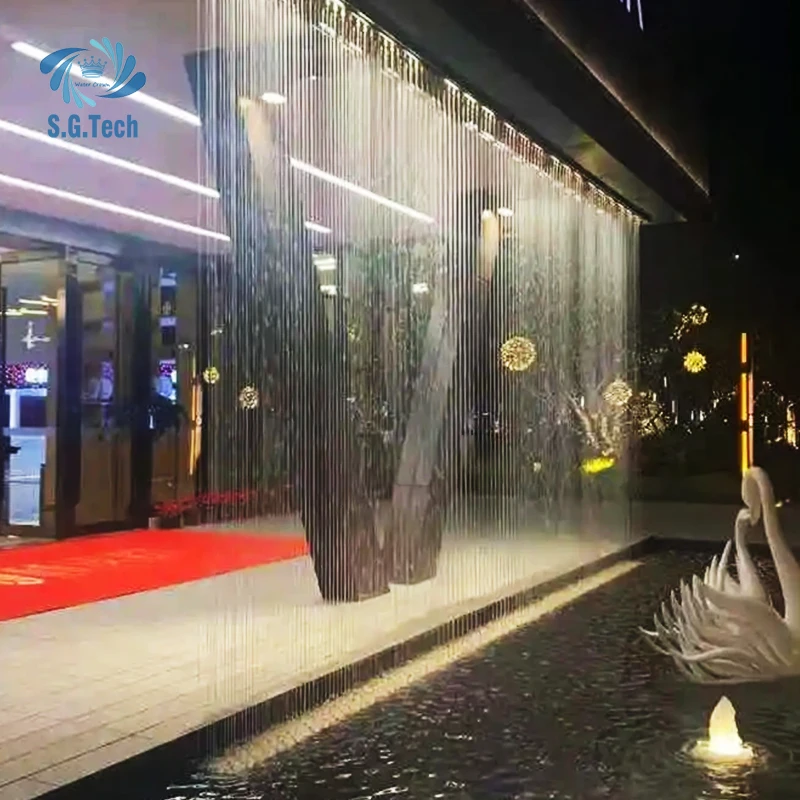 Customized 3D Water Curtain Waterfall Wall Indoor Outdoor Rain Fall Waterfall Stainless Steel Water Curtain