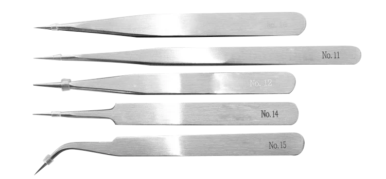 Economic Wei Tus Tool Industrial Pointed Curved Precision Stainless Steel Tweezers for Electronic Assembly
