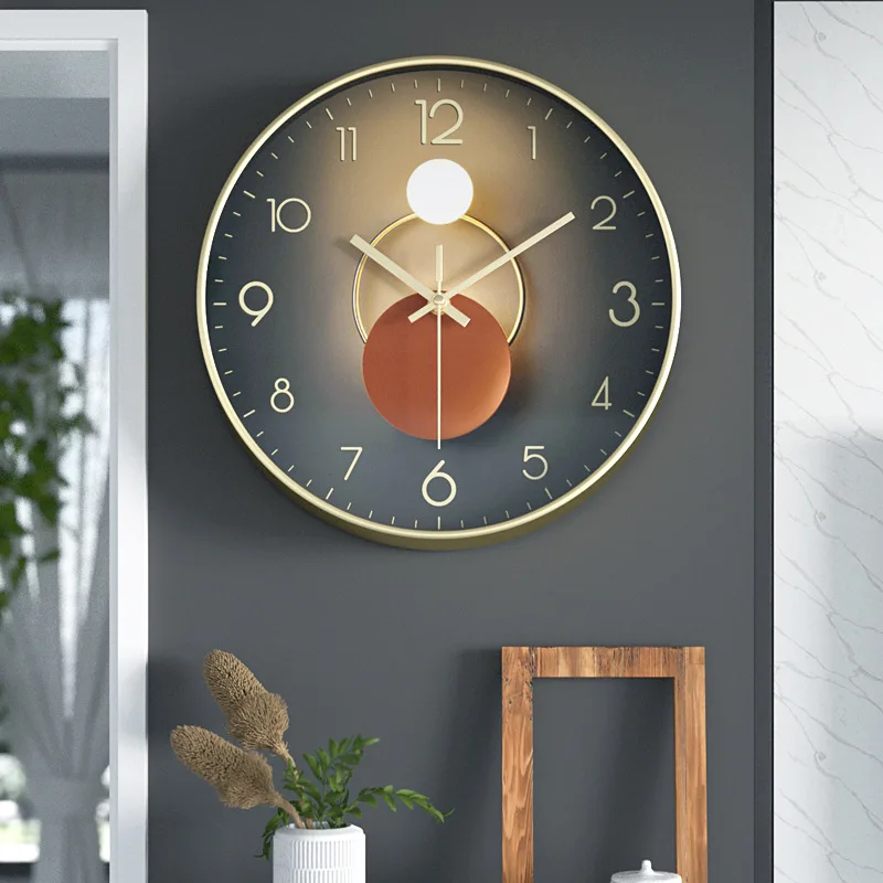 Plastic Wall Clock For Home Wall Decoration  Wall Clock With mirrored Hotel Best Quality Round Clocks