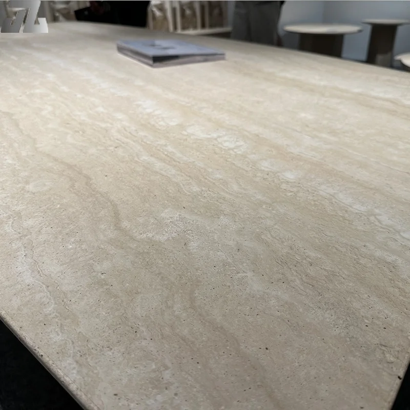 Marble Beige Coffee Table Living Room Furniture Marble Top Coffee Travertine Coffee Table Bench Handcrafted in Travertine