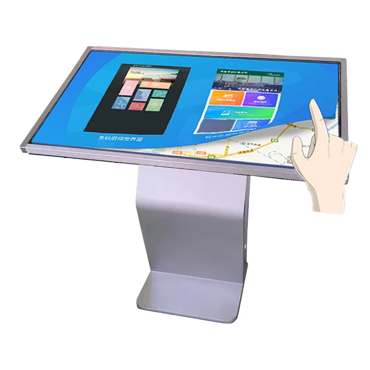 Floor Standing Interactive 32 inch horizontal led free standing touch screen kiosk