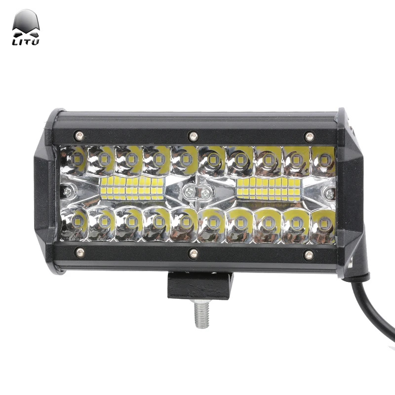 7 Inch Led Bar Light 120W Car Work Led Driving Light For Motorcycle Tractor Boat Off Road 4WD 4x4 Truck SUV ATV