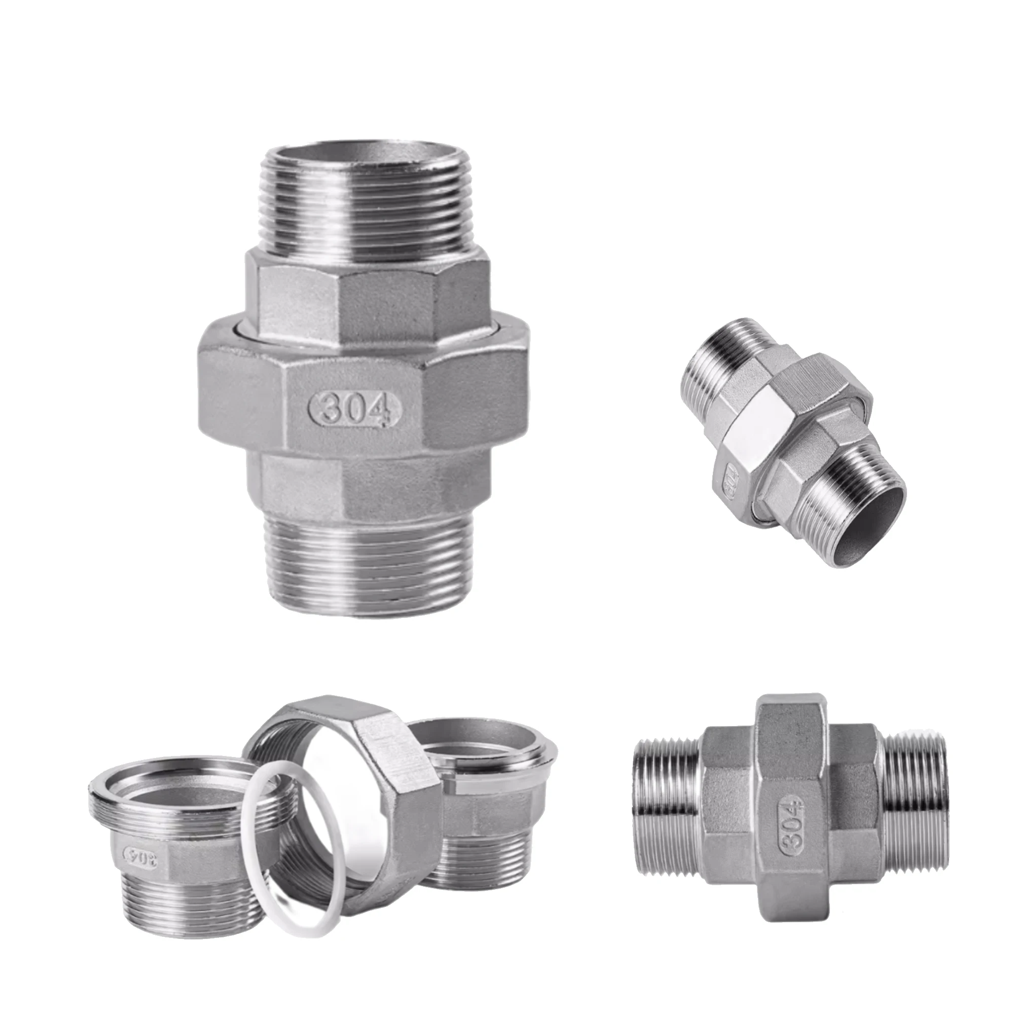 304 stainless steel jst connector DN8-100 male thread circular connectors outer wire joint Pneumatic Componen quick connector