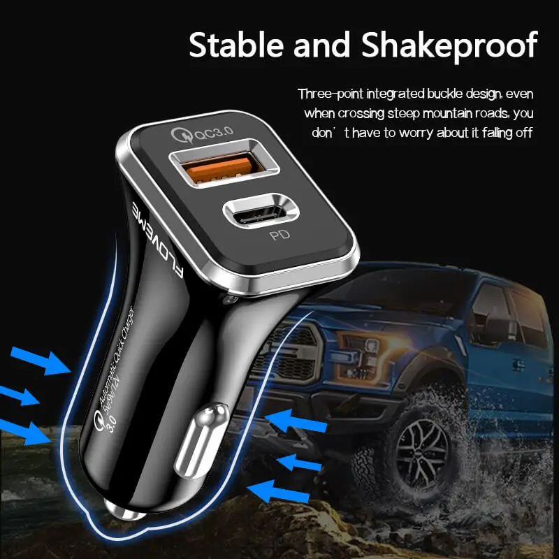 OEM logo QC3.0 Fast Charge 3 USB Ports Car Charger Adapter 5V 2.4A Universal Phone Charger