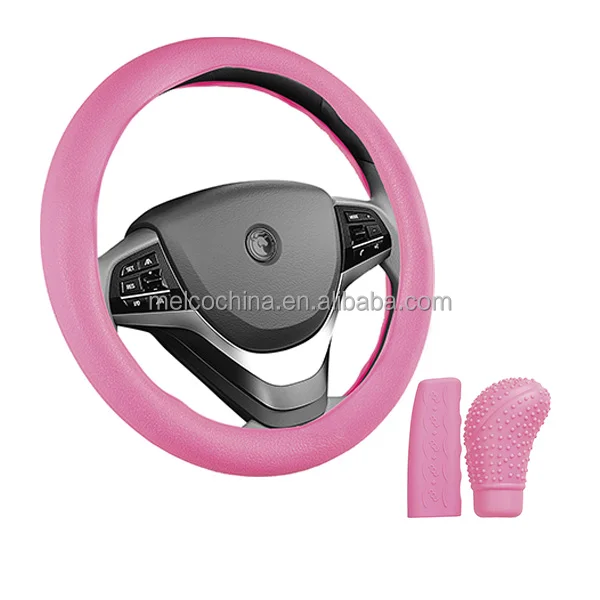 MELCO Low MOQ High quality Pink Black Plastic steering wheel protector Rubber Resin car silicone steering wheel case cover