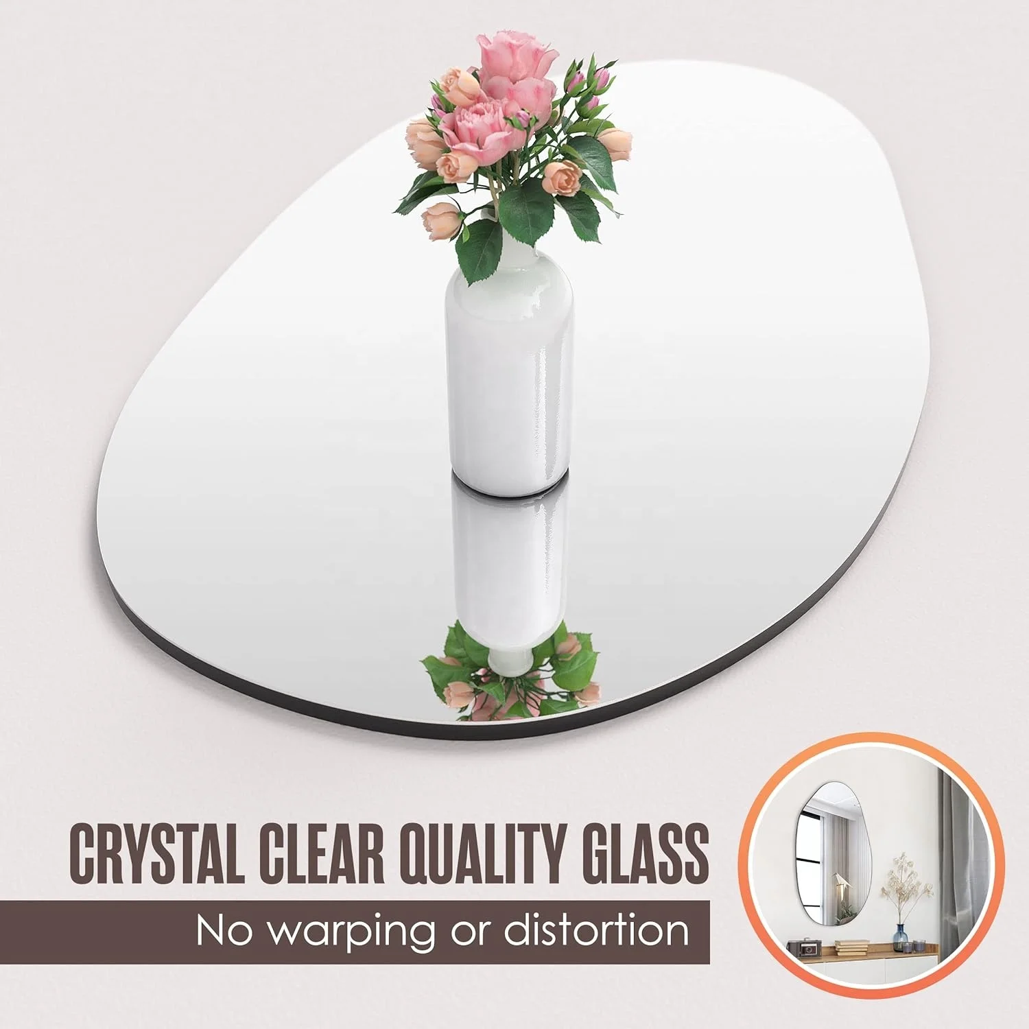 Customized Wholesale Cheap Large Modern Irregular Abstract Cloud Shaped frameless beveled Home Decorative Hanging Wall Mirror