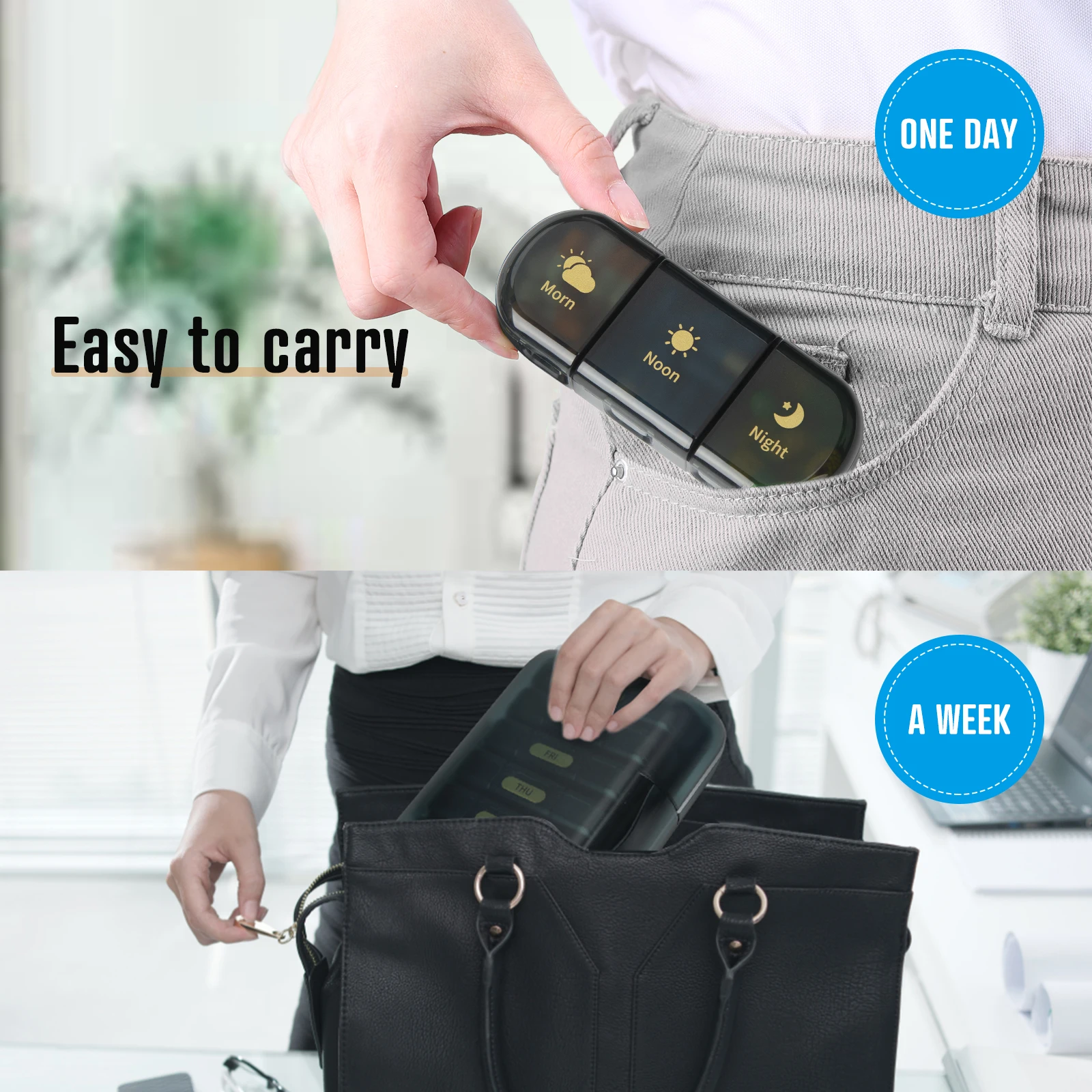 best sellers Food Grade 21 compartment travel 28 girds 7days Weekly Pill Box Case Organizer large pill container box