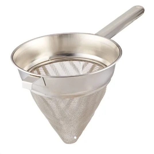 Medium Fine Mesh Strainer Stainless Steel Kitchen Food Sieve with Sturdy Riveted Handle Multifunctional Strainer