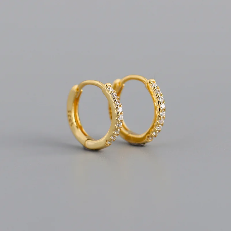 Серьги-кольца из серебра 925 пробы с микро Цирконом