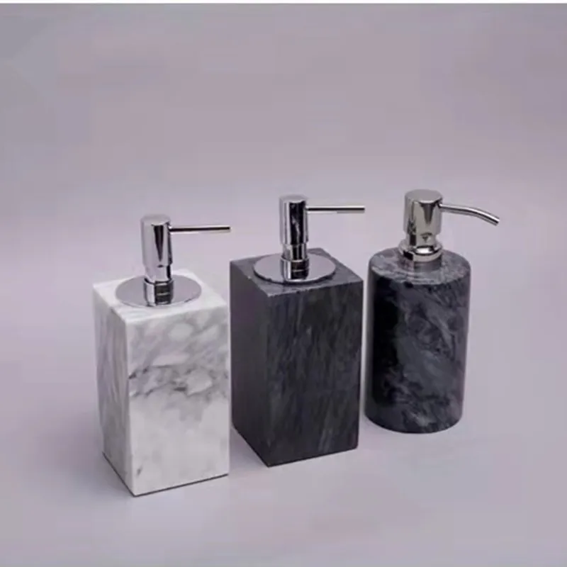 Dark Green Marbled Ceramic Soap Dispenser Soap Dispenser Stainless Steel Pump Head Dish Soap Dispenser
