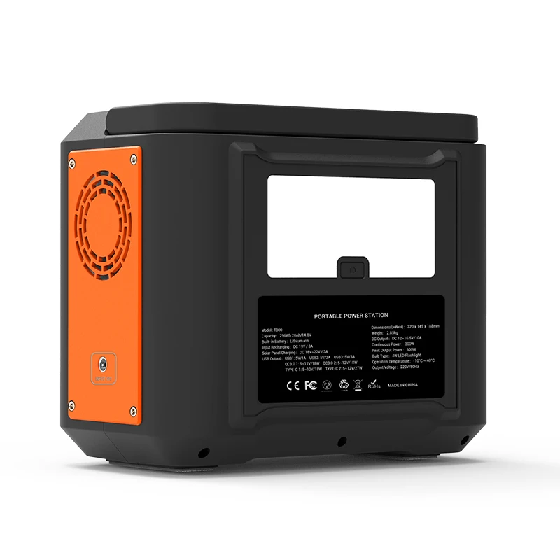 110V 240V AC Output 80000mAh 4USB All In One Portable Power Station Solar Power Generator 300W 500W For Home Use