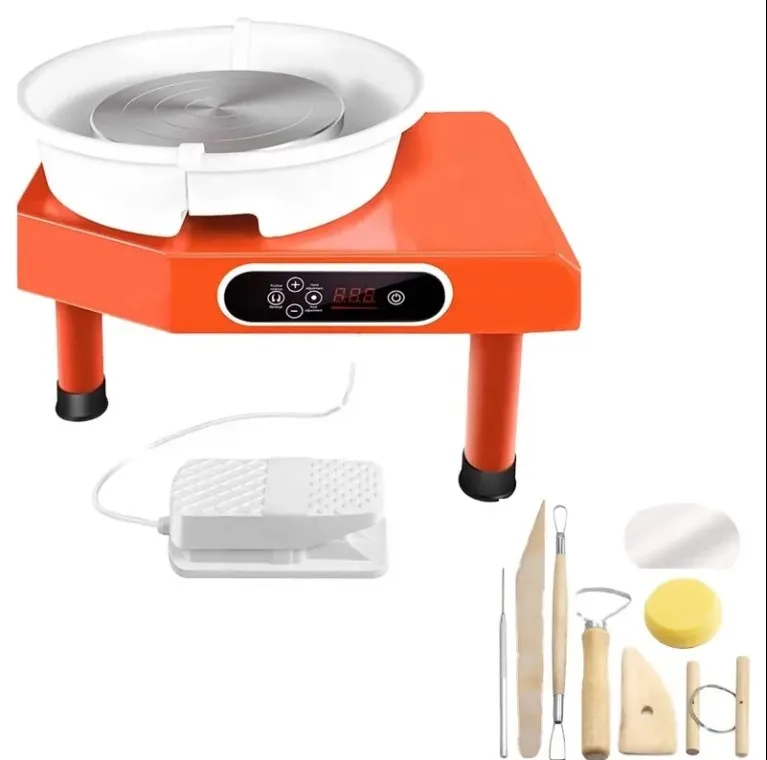 9.8 Inch Electric Pottery Wheel Machine 25CM Clay Tool LCD Touch Throwing Ceramic Machine with LCD Touch for Modelling