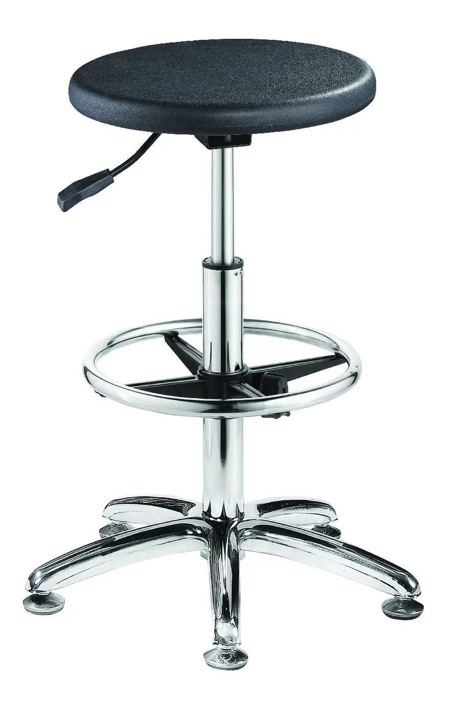 Ergonomic Laboratory Furniture With Metal Legs Chairs ESD Standing Work Stool Foam Work Pedicure Stool Leather Chair