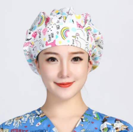  Adjustable Working Hats for Women Men Full Animals Dog Cat Owl Deer Fish Print Nursing Hat With