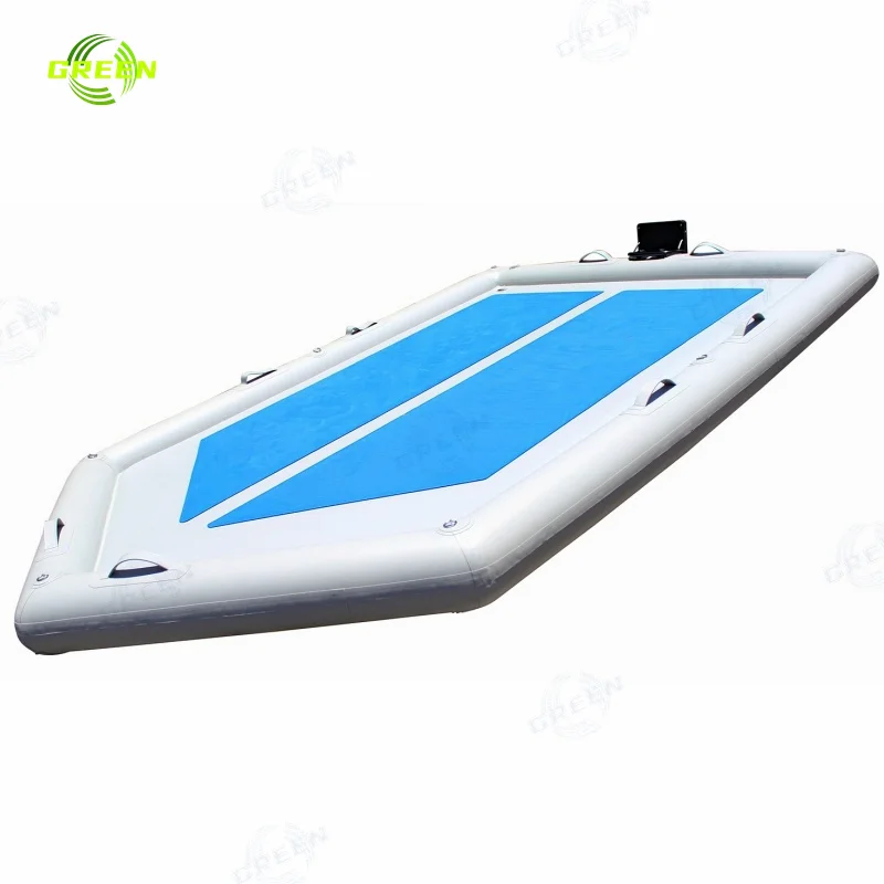 Green Water Yacht Air Mat Island Ponton Floating Inflatable Swimming Platform Dock