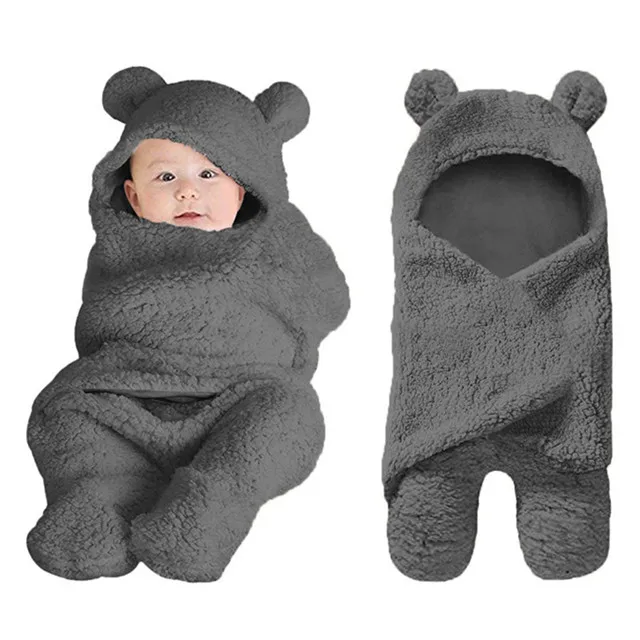 Wholesale Baby Swaddling Blankets Plush Bear Swaddling Wraps Baby Clothes Baby Sleeping Bag for 0-3 Newborn Months Girls Boys
