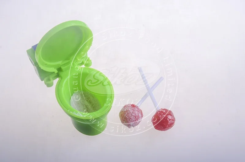 Potty toilet lollipop candy with sour powder candy toys